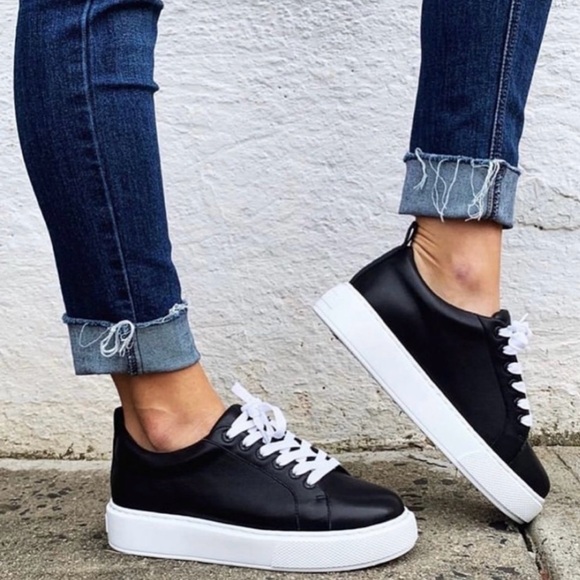 J Slides Shoes - J/Slides Delilah Platform Leather Sneakers Size 9